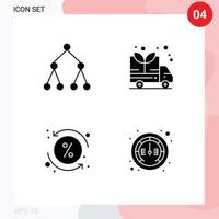 4 Creative Icons Modern Signs and Symbols of link transaction energy costs internet Editable Vector Design Elements