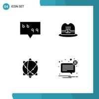 Universal Icon Symbols Group of Modern Solid Glyphs of bubble world hat computing error Editable Vector Design Elements