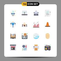 Pack of 16 Modern Flat Colors Signs and Symbols for Web Print Media such as exercise presentation emotion paper document Editable Pack of Creative Vector Design Elements