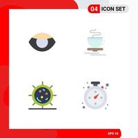 User Interface Pack of 4 Basic Flat Icons of eye fitness vision hot health Editable Vector Design Elements