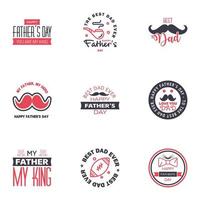 Happy fathers day 9 Black and Pink Lettering happy fathers day Editable Vector Design Elements