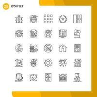 25 Line concept for Websites Mobile and Apps layout image grid collage stare Editable Vector Design Elements