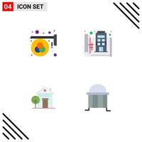 4 Universal Flat Icons Set for Web and Mobile Applications advertisement print palette design home Editable Vector Design Elements