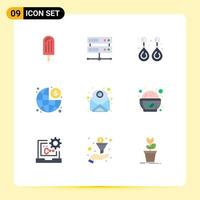 Stock Vector Icon Pack of 9 Line Signs and Symbols for email dollar fashion management business Editable Vector Design Elements