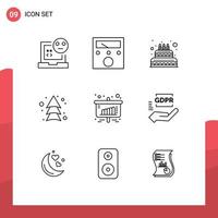 9 Creative Icons Modern Signs and Symbols of chart direction cake up arrow Editable Vector Design Elements