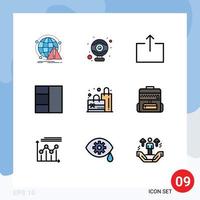 paquete de iconos de vector de stock de 9 signos y símbolos de línea para educación flecha de compras elementos de diseño de vector editables de estructura alámbrica simple