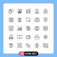 25 Creative Icons Modern Signs and Symbols of wedding love fitness tag finance Editable Vector Design Elements