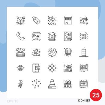 conjunto de 25 iconos de interfaz de usuario modernos símbolos signos para software de crecimiento medidor de aceite elementos de diseño vectorial editables netos vector