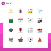 16 Thematic Vector Flat Colors and Editable Symbols of gift present car right arrow Editable Pack of Creative Vector Design Elements