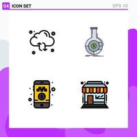 Universal Icon Symbols Group of 4 Modern Filledline Flat Colors of cloud financial arrow analytics pay cash Editable Vector Design Elements