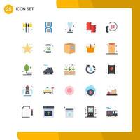 Universal Icon Symbols Group of 25 Modern Flat Colors of farm beef physics animal romance Editable Vector Design Elements