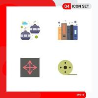 4 User Interface Flat Icon Pack of modern Signs and Symbols of cable car arrow history files interface Editable Vector Design Elements