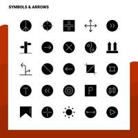 25 Symbols Arrows Icon set Solid Glyph Icon Vector Illustration Template For Web and Mobile Ideas for business company