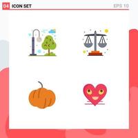 4 Universal Flat Icon Signs Symbols of street light heart recreation mortgage loan smiley Editable Vector Design Elements