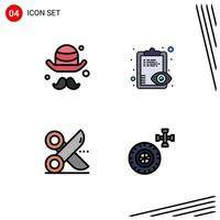 4 Creative Icons Modern Signs and Symbols of avatar cutting fathers view scissor Editable Vector Design Elements