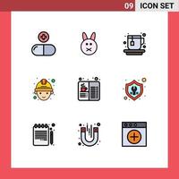 9 Creative Icons Modern Signs and Symbols of food coffee hot cafe worker Editable Vector Design Elements