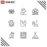 9 Thematic Vector Outlines and Editable Symbols of medical secure winners lock alarm Editable Vector Design Elements