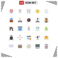 Set of 25 Modern UI Icons Symbols Signs for setting sad management feeling emoji Editable Vector Design Elements