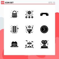 Pictogram Set of 9 Simple Solid Glyphs of leaf autumn setting up hang up Editable Vector Design Elements