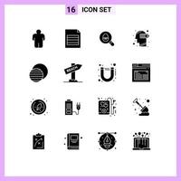 16 Creative Icons Modern Signs and Symbols of space eclipse easter mind low Editable Vector Design Elements