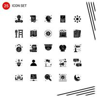 Solid Glyph Pack of 25 Universal Symbols of solidarity imac graph device computer Editable Vector Design Elements