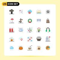 Modern Set of 25 Flat Colors Pictograph of options setting power preferences sunrise Editable Vector Design Elements