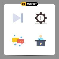 Modern Set of 4 Flat Icons and symbols such as end chatting next set email Editable Vector Design Elements