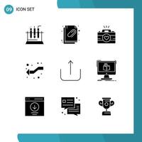 9 Solid Glyph concept for Websites Mobile and Apps multimedia intersection camera intersect couple photography Editable Vector Design Elements