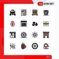 Set of 16 Modern UI Icons Symbols Signs for egg security report lock internet Editable Creative Vector Design Elements