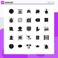 paquete de iconos de vector de stock de 25 signos y símbolos de línea para cosméticos de escuela de corazón de laboratorio financiero elementos de diseño de vector editables