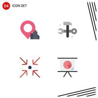 4 Flat Icon concept for Websites Mobile and Apps location expand computing it solutions marketing Editable Vector Design Elements