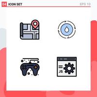 4 Creative Icons Modern Signs and Symbols of map play energy nature coding Editable Vector Design Elements