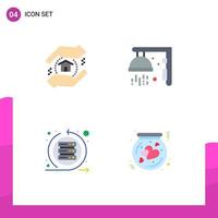 Pack of 4 Modern Flat Icons Signs and Symbols for Web Print Media such as appraisal scrum fitness sport server Editable Vector Design Elements