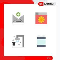 Modern Set of 4 Flat Icons Pictograph of add sport web bath gas Editable Vector Design Elements