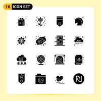 Set of 16 Modern UI Icons Symbols Signs for beauty point badge target archery Editable Vector Design Elements