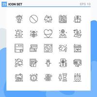 Editable Vector Line Pack of 25 Simple Lines of donation design shorts sketch design Editable Vector Design Elements