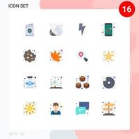 Pack of 16 creative Flat Colors of baby volume kiwi sound ui Editable Pack of Creative Vector Design Elements