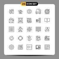 25 Creative Icons Modern Signs and Symbols of heart minus business less car Editable Vector Design Elements