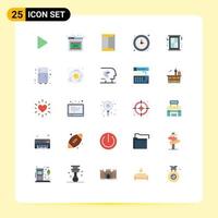 Pack of 25 Modern Flat Colors Signs and Symbols for Web Print Media such as christmas timer rack time clock Editable Vector Design Elements