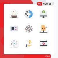 Flat Color Pack of 9 Universal Symbols of transport railroad processing hardware devices Editable Vector Design Elements