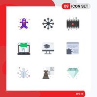 9 Creative Icons Modern Signs and Symbols of api education video cap sending Editable Vector Design Elements