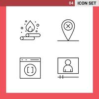 4 Universal Filledline Flat Colors Set for Web and Mobile Applications droop develop energy location video Editable Vector Design Elements