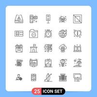 25 Universal Line Signs Symbols of design web devices cloud technology Editable Vector Design Elements