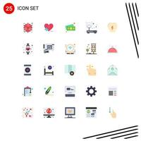 Modern Set of 25 Flat Colors and symbols such as in router banknote point internet Editable Vector Design Elements