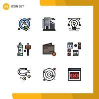 Modern Set of 9 Filledline Flat Colors Pictograph of commerce shave idea cleaning bath Editable Vector Design Elements