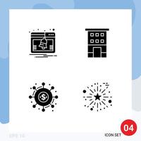 Set of Commercial Solid Glyphs pack for web campaign notification house crowdsourcing Editable Vector Design Elements