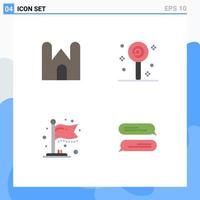 Modern Set of 4 Flat Icons and symbols such as castle finish fortress halloween milestone Editable Vector Design Elements