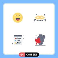 conjunto de 4 iconos planos vectoriales en cuadrícula para chat com programación de mascarada feliz elementos de diseño vectorial editables vector