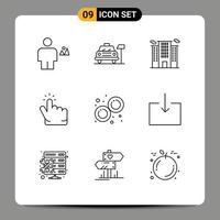 9 Creative Icons Modern Signs and Symbols of biology hand service finger work Editable Vector Design Elements