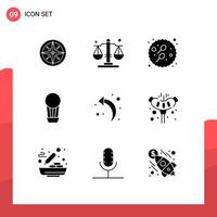 Set of 9 Modern UI Icons Symbols Signs for left arrow arrow adult hot air Editable Vector Design Elements